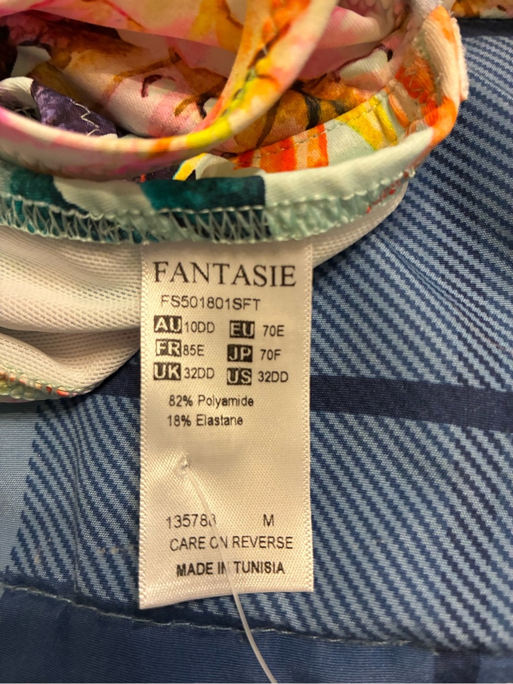 NWT Fantasie Women's Paradiso Underwire Gathered Full Cup Bikini Top 32DD - Picture 7 of 7